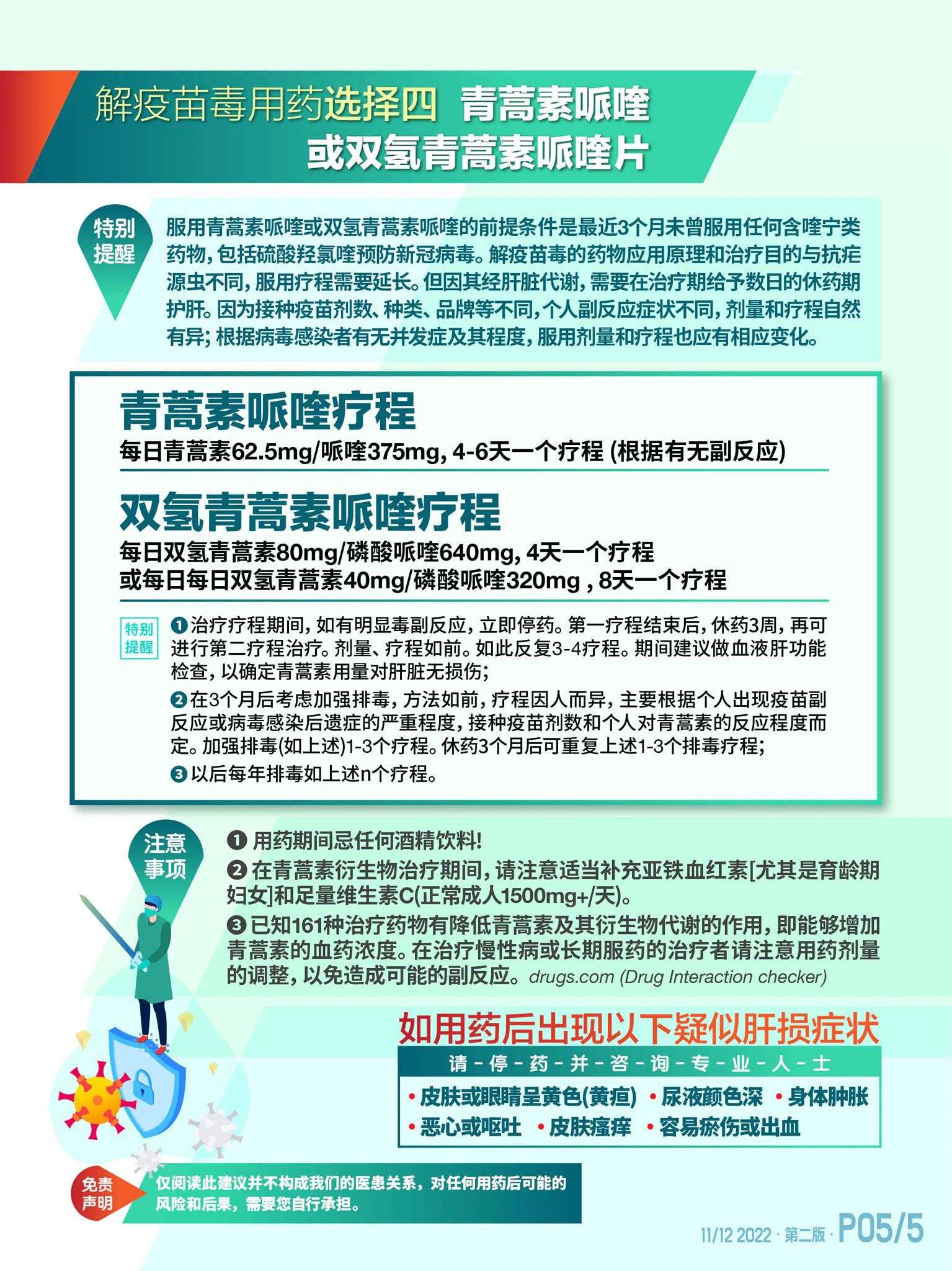 青蒿琥酯排毒用药建议