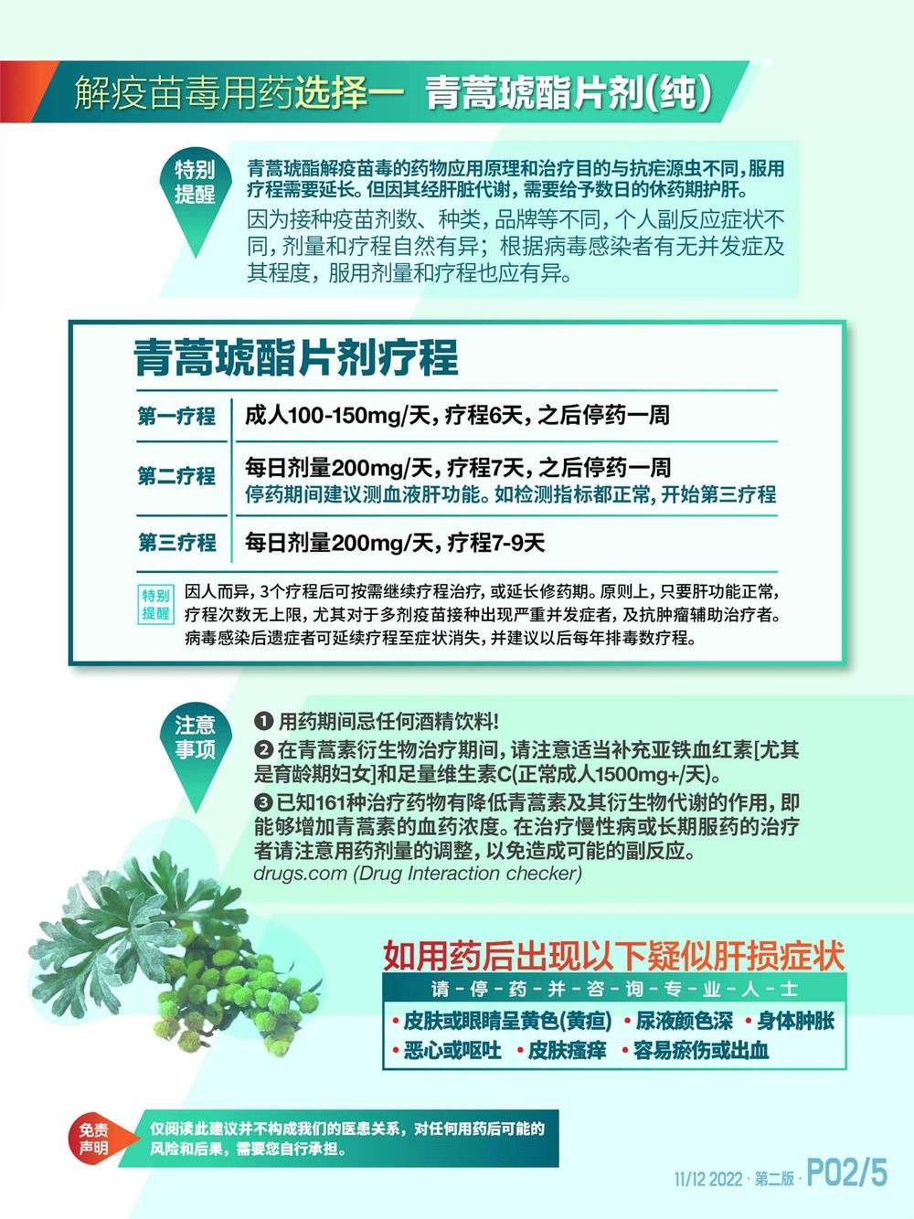 青蒿琥酯排毒用药建议