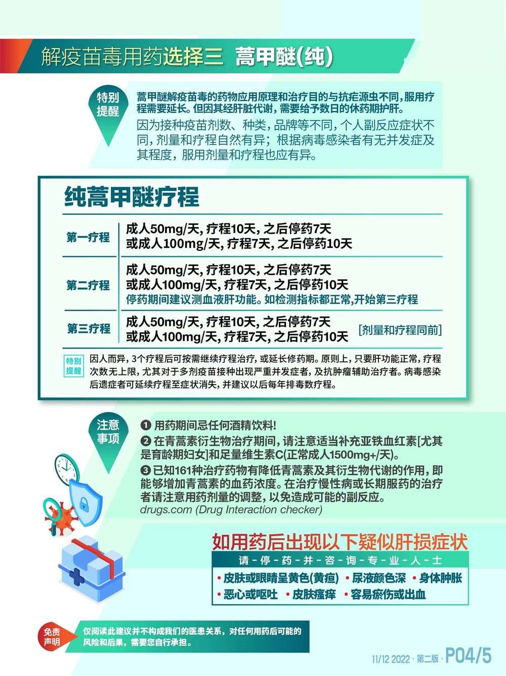青蒿琥酯排毒用药建议